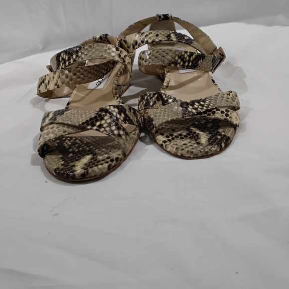 Jimmy Choo Wome's Brown and Cream Sandals with Ankle - Picture 4 of 11
